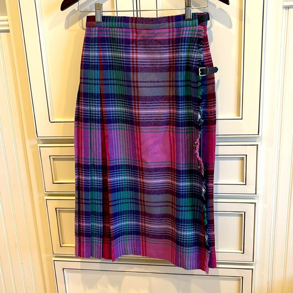 WOOL plaid skirt